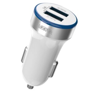 LOOP'D Dual USB Port Car Charger, 17W
