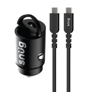 Snug Mini PD Port Car Charger With Type-C Cable, 30W
