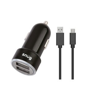 Snug Car Juice Dual USB Port Car Charger With Micro USB Cable, 3.4A
