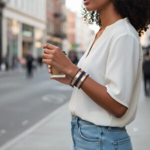 manchette Théa laiton doré fil sabra