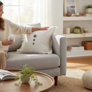 housse de coussin brodée artisanale