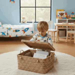 Malle en doum tressée à la main