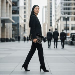 Pochette velours noir mordoré Kama Les Maures Collection