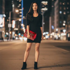 pochette velours orange brique