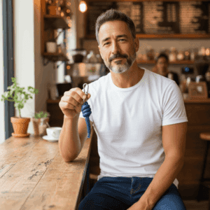 Porte-clé Laço en cuir italien