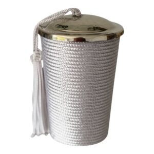 bougie habillée en fil de sabra blanc