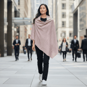 poncho femme vieux rose