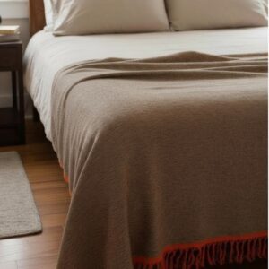 couvre lit marocain orange chiné