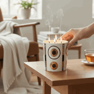 Bougie NAZAR en céramique blanche