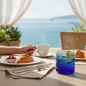 Verre à eau bleu artisanal en verre recyclé - Arts de la table - Chic Intemporel