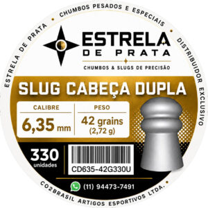 Chumbo Estrela de Prata Cabeça Dupla 6,35mm 42 grains