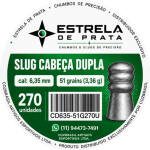 Chumbo Estrela de Prata Cabeça Dupla 6,35mm 51 grains