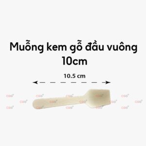 Muỗng kem gỗ đầu vuông 10cm