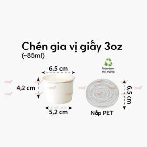 Chén giấy gia vị 3oz