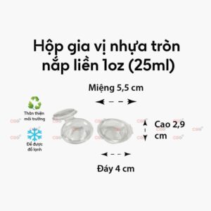Hộp gia vị nhựa tròn 1oz
