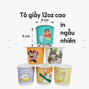 Tô giấy 12oz Cao In ngẫu nhiên