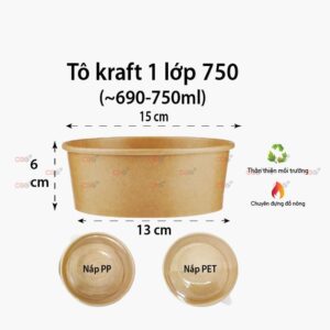 Tô giấy kraft 750ml