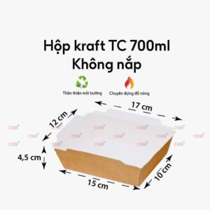 Hộp giấy kraft không nắp 700ml