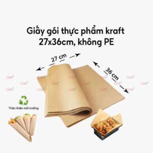 Giấy kraft bọc thực phẩm 27x36cm
