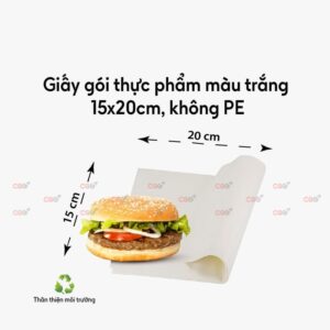 Giấy trắng gói thực phẩm 15x20cm