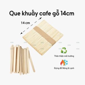 Que khuấy cafe gỗ 14cm
