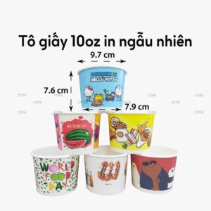 Tô giấy 10oz In ngẫu nhiên