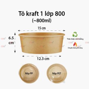 Tô giấy kraft 800ml