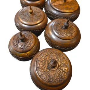 Hand-Carved wooden Candy Jar - Image 2