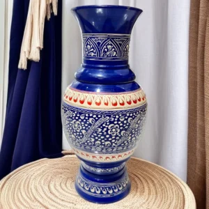 Hand crafted Naqshi Vase Pair with Artistic Detailing - Image 1