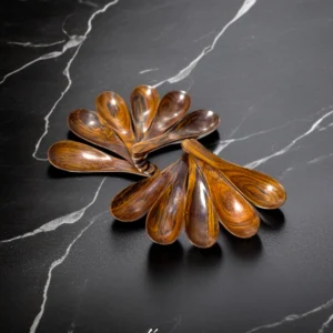 Artisan Wood Soup Spoon Set of Six - Image 1