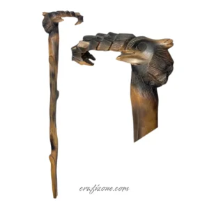 Elegant Hand-Carved Wooden Walking Stick- Timeless Craftsmanship - Image 1