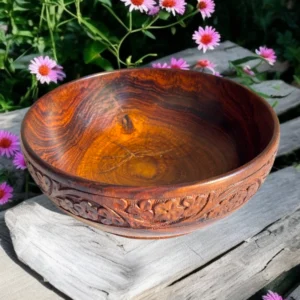 Handcrafted Wooden Bowl Set 3-Piece Collection - Image 2