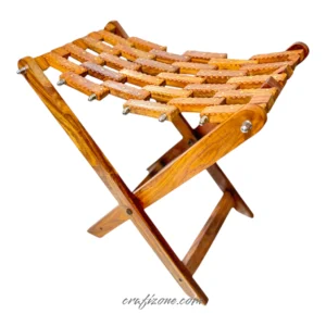 Hand-crafted Classic Artisan foldable wooden stool - Image 2