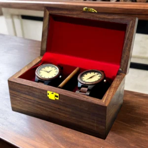 Elegant Wooden Watch Case – 2 Slot Organizer - Image 1