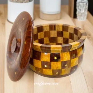 Handcrafted Wooden Canister Set of Three - Image 2