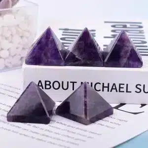 1PC Natural Crystal Amethyst Pyramid Ornaments
