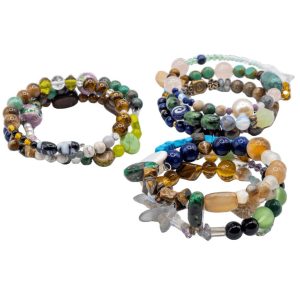 Handmade Beaded Wrap Bracelets, colorful and stylish jewelry made with various beads and stones.