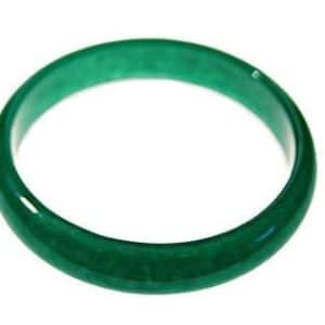 Lots of Luck Jade Bracelet, a smooth, round green jade bangle bracelet.