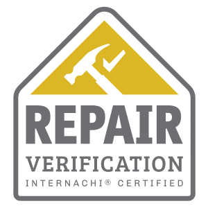Certified InterNACHI Repair Verification Inspector performing post-repair home inspection services in Eastern North Carolina, professional and certified
