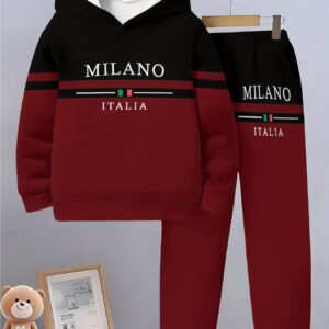 Jongens Mode 3D Print Lange Mouwen Hoodie en Broek Set