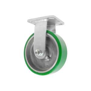Rodaja de placa fija con rueda de aluminio con poliuretano de 6″