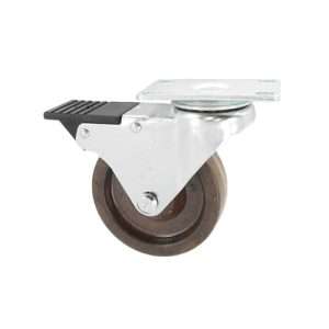 Rodaja de placa giratoria con rueda fenólica de alta temperatura de 4″ con freno frontal