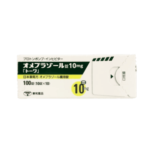 Front image of the OMEPRAZOLE TABLETS 10 mg "TOWA" package (100 tablets)
