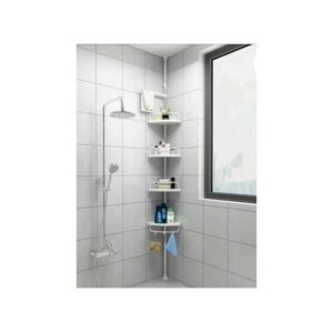 4 Layer Multi Corner Shelf Tension Pole-Bathroom Organizer
