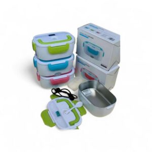 Electric Lunch Box with Removable Metallic Insert – Portable Food Warmer