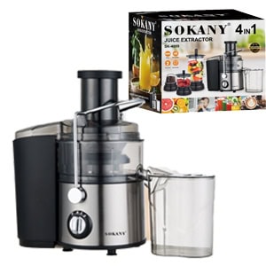 Alternative view of Sokany 4-in-1 Multifunctional Juicer & Blender – 800W, Stainless Steel, Juice Extractor, Smoothie Blender, Ice Crusher, Meat Chopper & Grinder