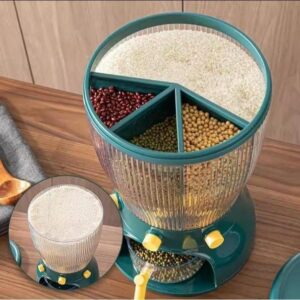 Alternative view of Rotating 3 Partition Cereal Dispenser for Pantry Organization