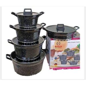Bosch 10-Piece Cookware Set – Granite Non-Stick, Durable, Compatible with All Stovetops