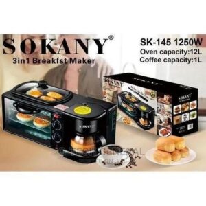 Sokany 4-in-1 Breakfast Maker – Oven, Coffee Maker & Frying Pan | All-in-One Kitchen Appliance for Fast Mornings