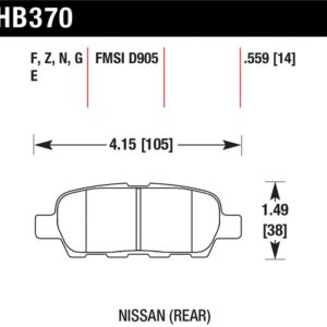 HB370Z.559: HAWK Ceramic Brake Pad Sets